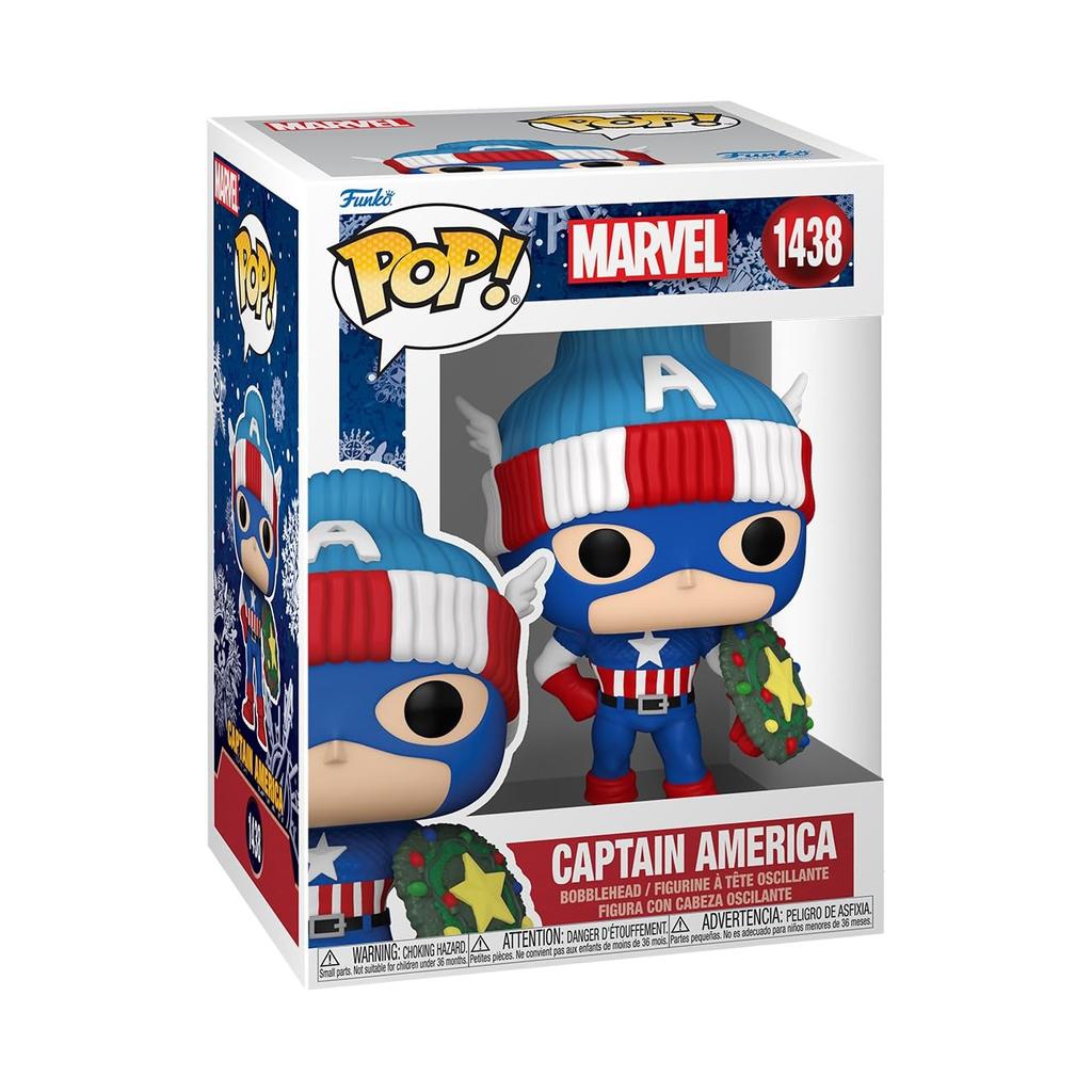 Marvel Captain America Holiday Figure Funko Holiday CAPTAIN AMERICA WITH WREATH SHIELD Funko POP! Marvel-