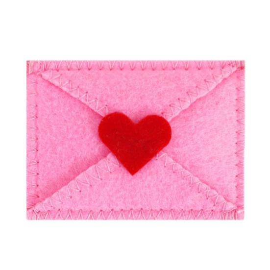 Felt Envelope Wood Bead Garland for Valentine's Day Red And Pink Romantic Hanging Bunting Garland for Wedding Anniversary Decor