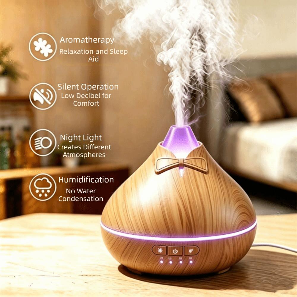 Quiet Aroma Diffuser Wood Grain Wood Grain Aroma Diffuser Cool Mist Humidifier  Desktop Use