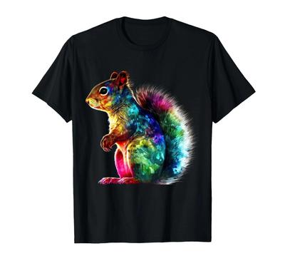 Squirrel Artwork - Colourful Animal Squirrel T-Shirt