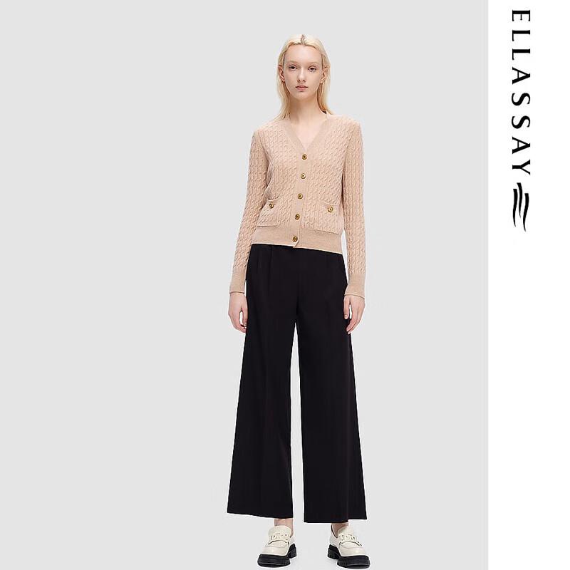 ELLASSAY Women's Winter High-Waist Straight-Leg Casual Trousers