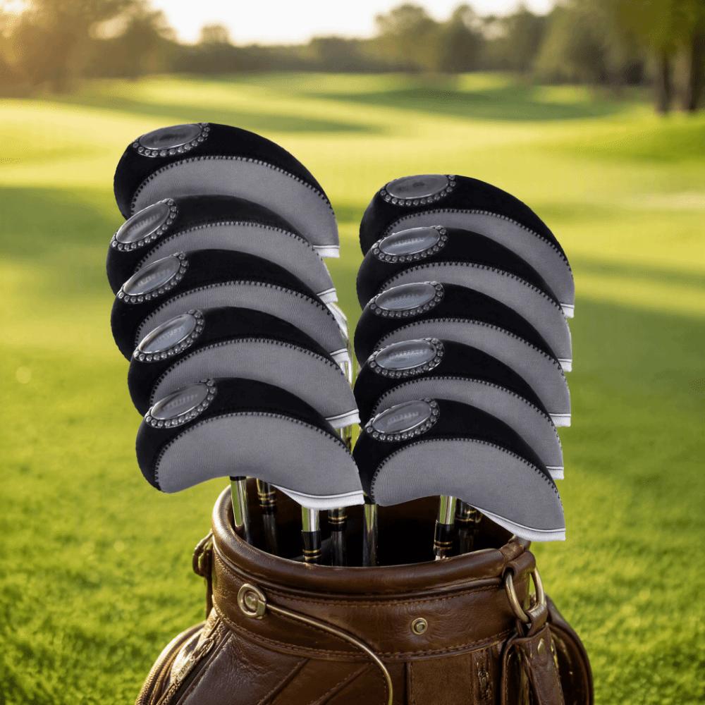 10pcs Durable Material Golf Iron Covers Two Tone Color Golf Club Covers Travel Gear