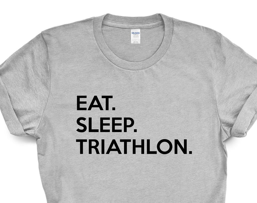 Eat Sleep Triathlon T-Shirt: Soft Cotton Triathlete Gift