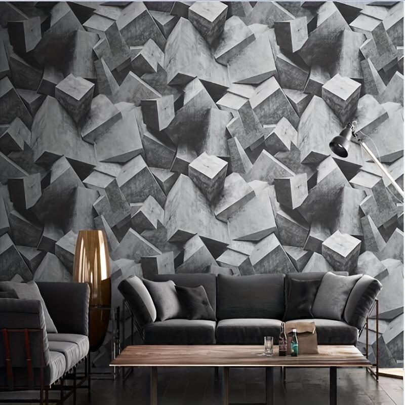 1 Roll 3D Retro Gray Brick Self-adhesive Wallpaper, Waterproof and Moisture-proof Background Decoration Wall Sticker, Home Wall Decoration