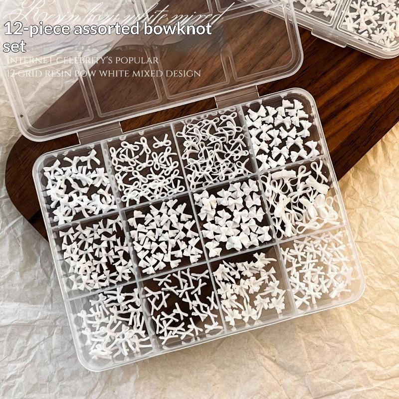 Bow Mixed White Mini Nail Art Nail  Nails Decals Nails Art Design Nail Charm Nail Art Decoration Charm Accessories one size