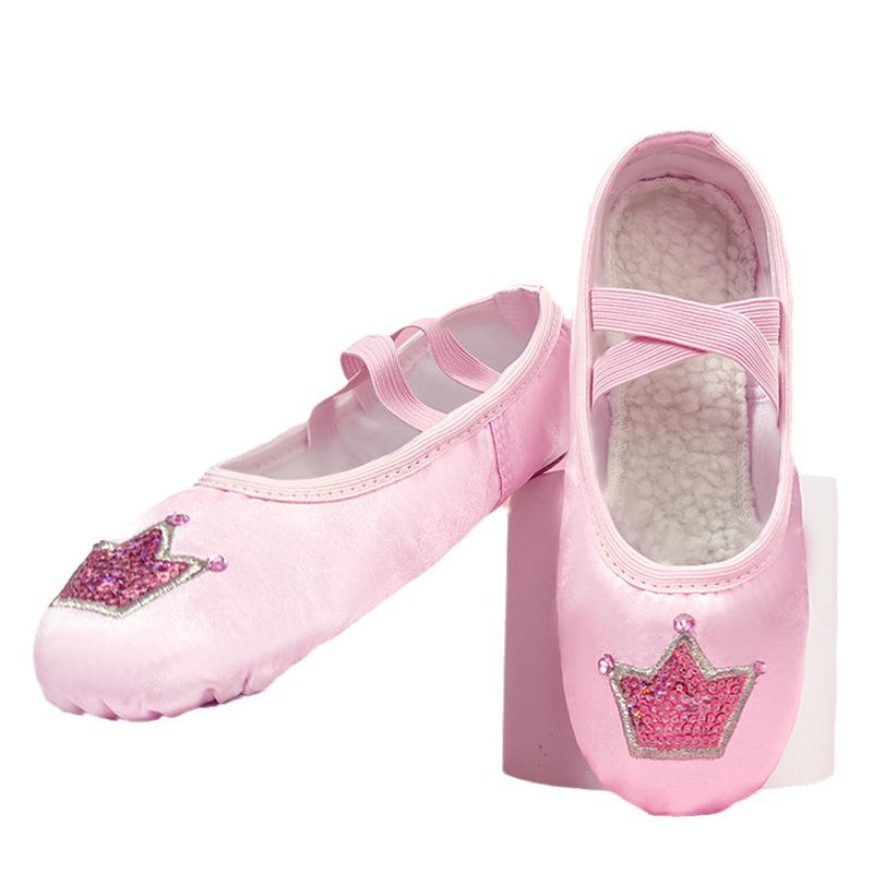 Velvet-Lined Winter Ballet Cat Paw Shoes for Kids - Cozy Dance Footwear