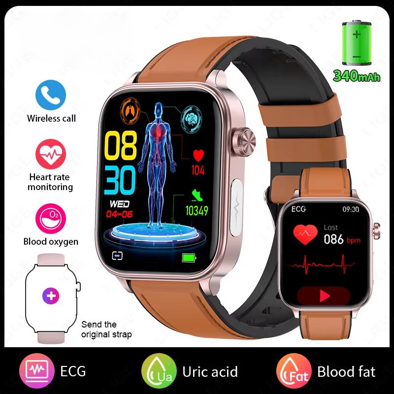 2025 New ECG+PPG AI Healthy Diagnose Smart Watch Men Women Blood Lipid Uric Acid Female Menstrual Health Tracker Smartwatch