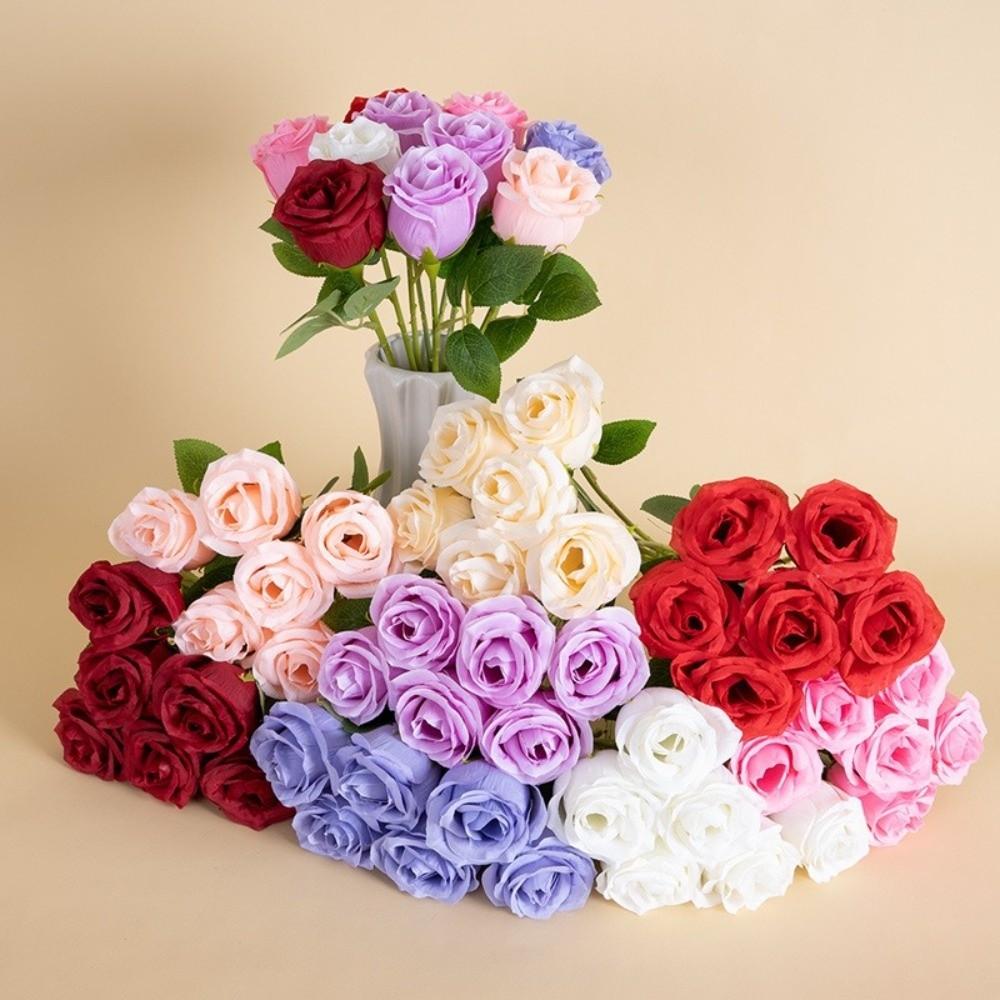1pc Small Bundle Simulated Rose Bouquet Silk Rose Flower Bouquet Home Decoration  Photography Props