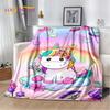 Cartoon Cute Unicorn Soft Plush Blanket,Children's Flannel Blanket Throw Blanket for Living Room Bedroom Bed Sofa Picnic Cover