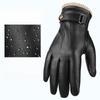 Winter Sheepskin Warm Gloves Korean High End Men's Plus Velvet Windproof Driving Genuine Leather Gloves Gift Box