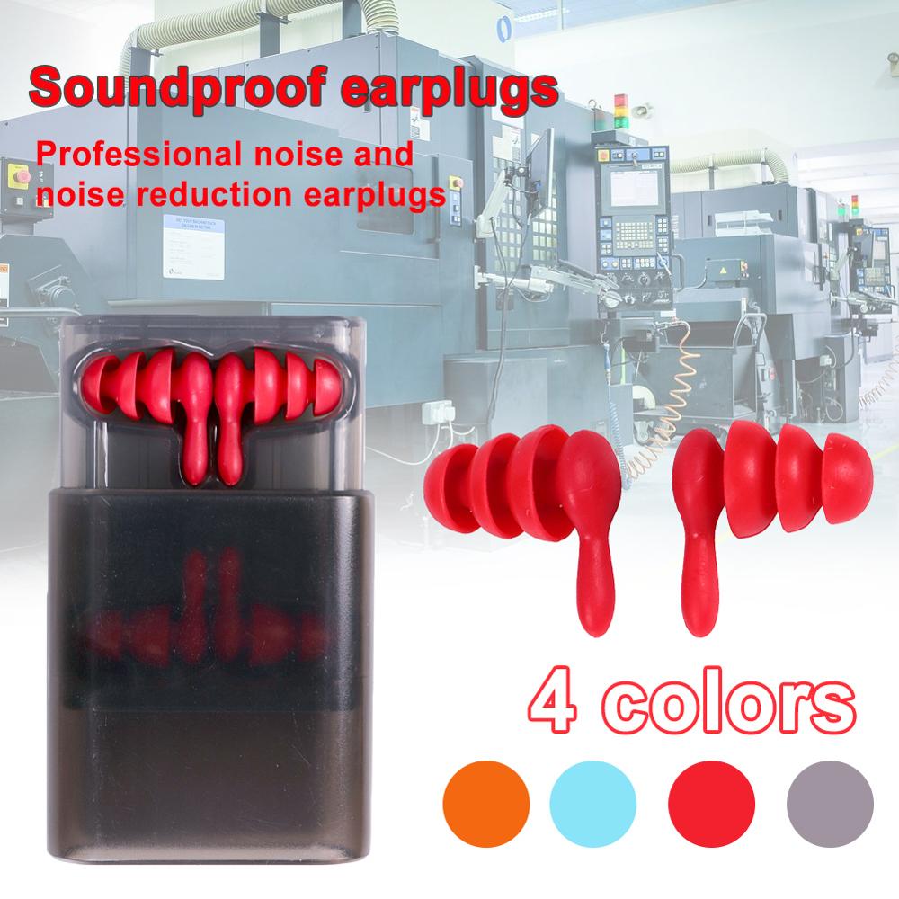 2 Pairs Sleeping Ear Plug Anti Noise Sound Insulation Ear Protection Travel Earplugs Waterproof Soft Silicone Swiming Earplugs