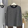 Plus Size Women Vintage Striped Thick Thermal Long Sleeve Base Warm T Shirt
