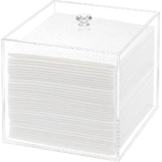 Disposable Face Towel Holder, Facial Towelettes Container Box, Acrylic Box for Facial Towels, Clear