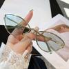 Cat Eye Sunglasses Women Trendy Vintage Vacation Designer Luxury Glasses Unique Metal Frame Brown UV400 Sun Glasses