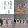 Flexible Silicone Festival Home Decoration Mold Easter Rabbit Shaped Candlestick Mould Gypsum Mould for Atmosphere Light