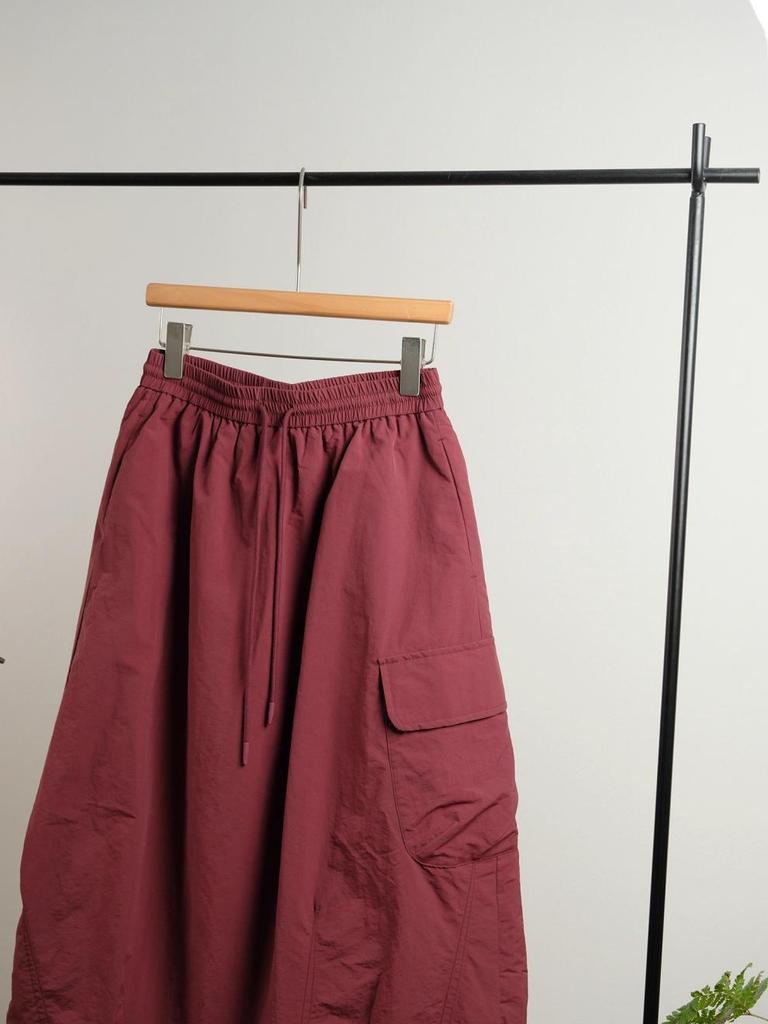 Artistic Japanese Quilted Winter Skirt - Casual Elastic Waist, Solid Color, Drawstring Half Skirt