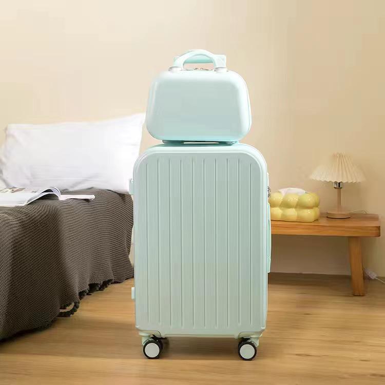 20-Inch Lightweight Women's Leather Carry-On with Silent Wheels and Multi-Functional Design