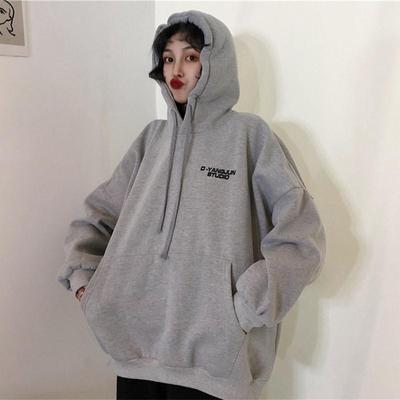 Damen Langarm Kapuzenpullover V-Ausschnitt Lockere Pullover Oberteile Einfarbig Sweatshirts