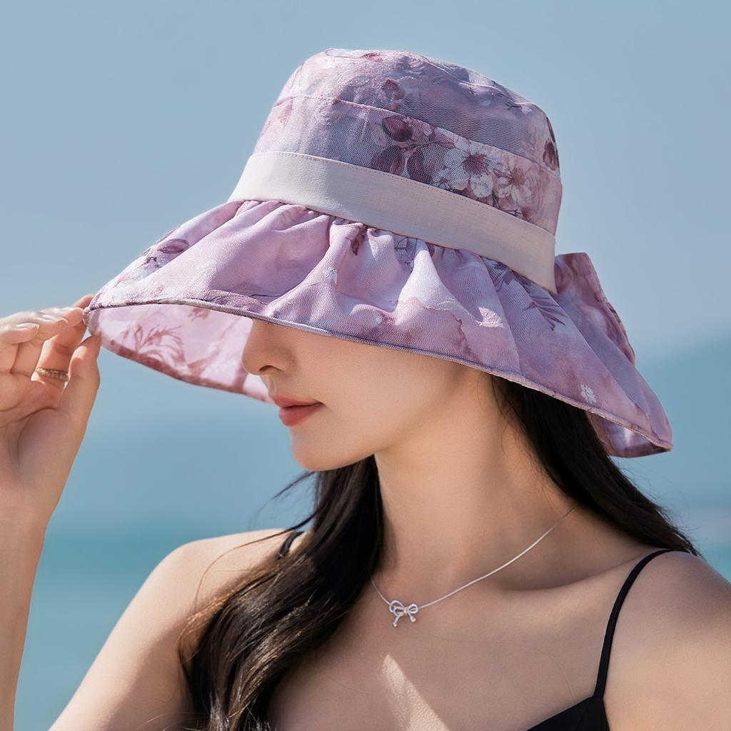 French-Style Fisherman Hats Women, Breathable Spring Summer Hat New Sunhat Foldable