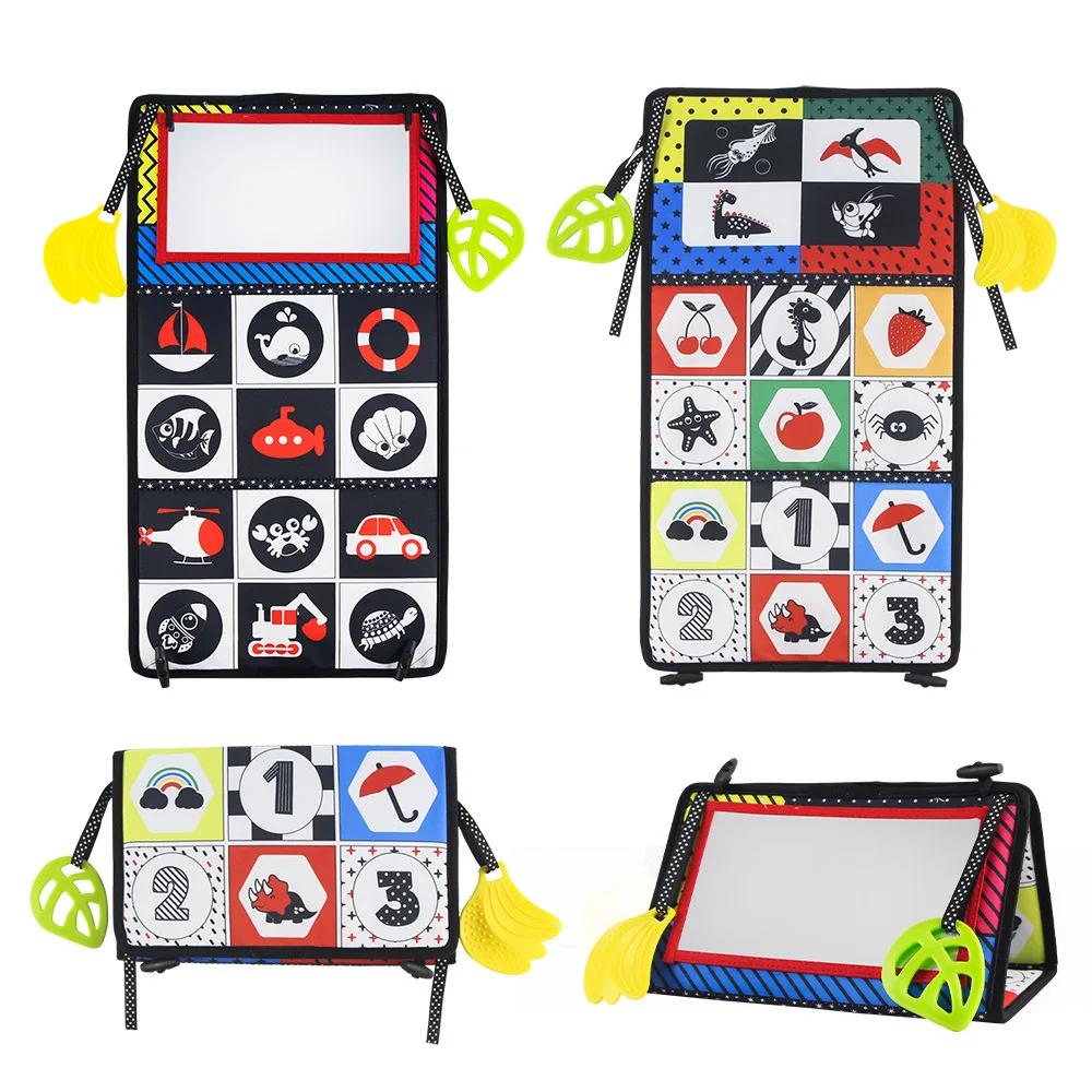 Baby Cloth Book with Distorting Mirror - Soft Cartoon Montessori Toy for Parent-Child Interactive Early Education