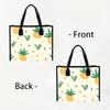 Cute Pineapple Printed Tote Bag Casual Large Capacity Reusable Shopping Handbag for Daily Use