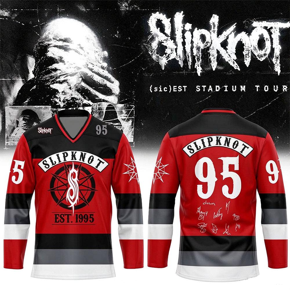 SlipknotBand (sic)est Stadium Tour Hockey Jersey Men Women Long Sleeve T-shirt Heavy Metal Band Tour Costume Streetwear Print
