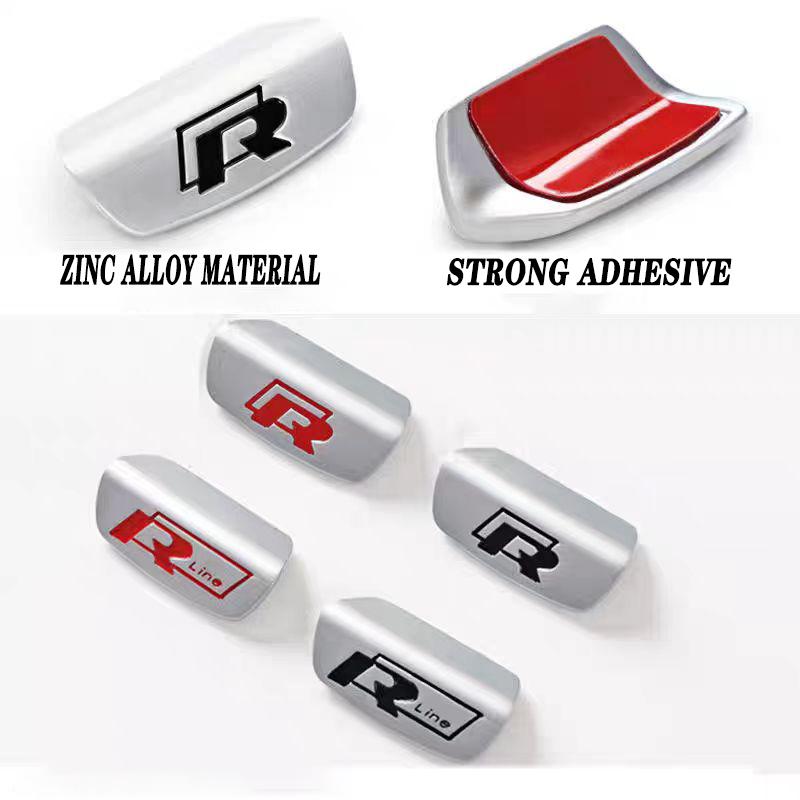 Car Steering Wheel Accessories Metal Stickers For VW GTI Polo Golf MK7 Passat B8 Scirocco Tiguan Jetta T-ROC Touareg Touran GTS zl2
