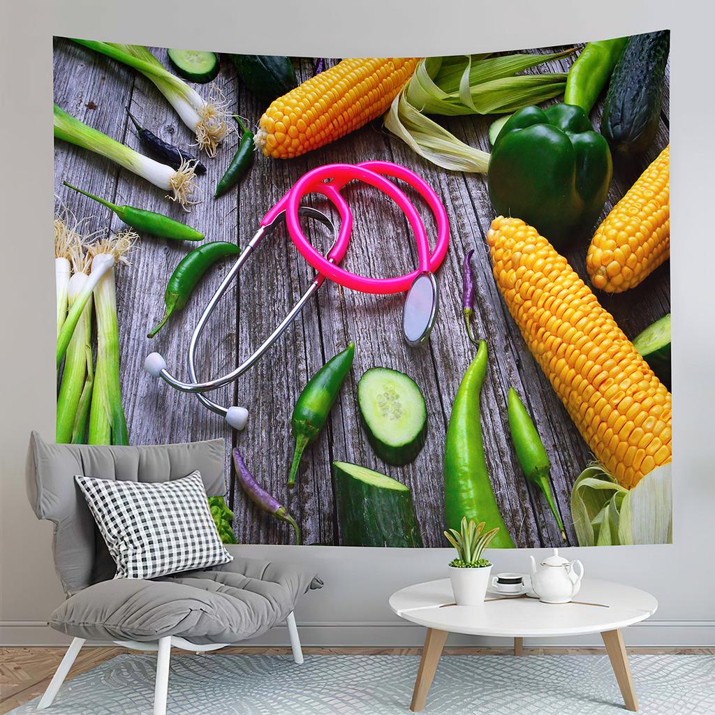 Fruit Party Tapestry Harvesting Season Tapestry Apple Strawberry Tapestry Home Living Room Bedroom Dorm Wall Hanging Blanket