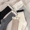 Women's Mid-Calf Lace Socks - Cute, Slouchy, Japanese School Style, Combed Cotton for Autumn/Winter.