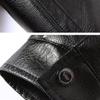 Men Coat Faux Fur Lapel Long Sleeve Faux Leather Jacket Thickened