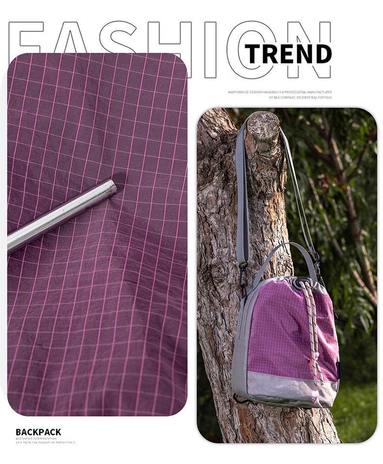 Color Block Crossbody Outdoor Sports Water Bottle Bag - Lightweight Drawstring Backpack