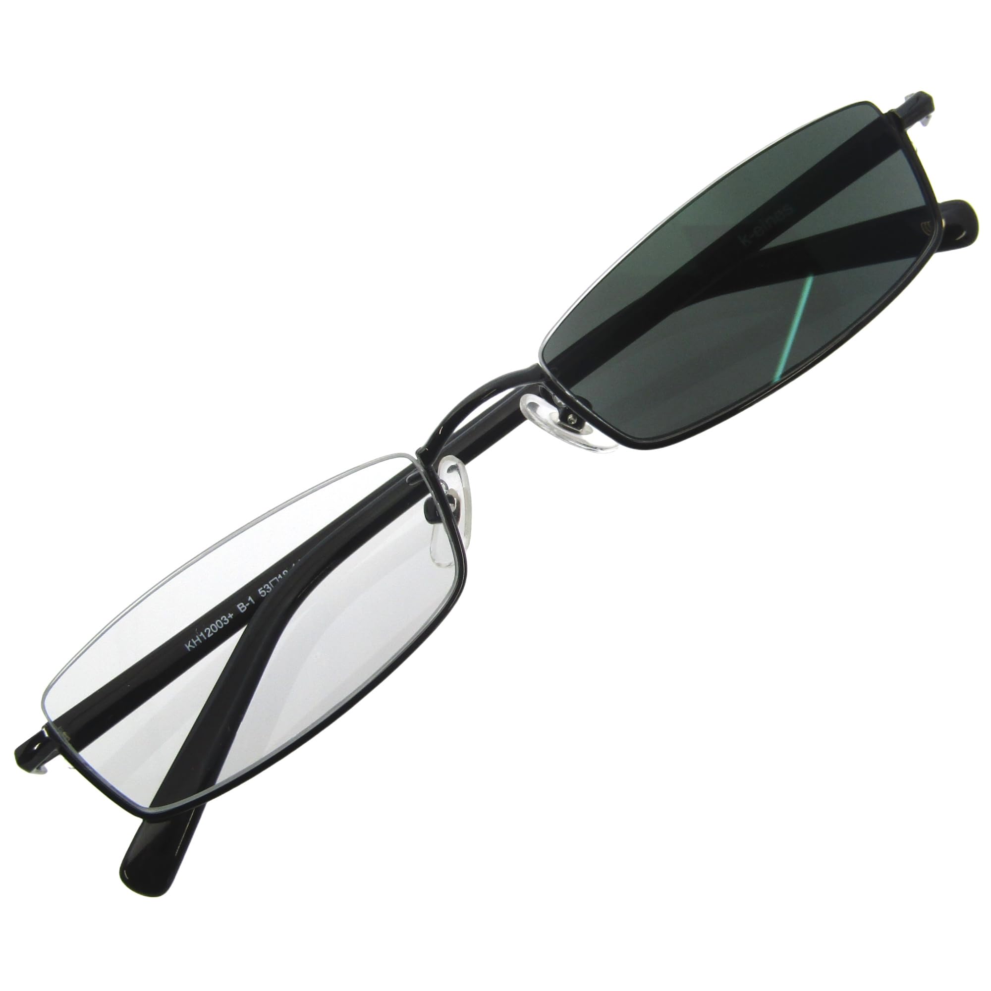

[k-eines] Photochromic Sunglasses that change color even inside a car. Stylish square under-rim sunglasses, unisex, lightweight, UV protection, blue