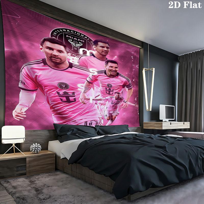 Arazzo da Parete Lionel Messi Appeso Estetico alla Parete Coperta in Tessuto Stampato Arazzi Decorativi per Camera da Letto Soggiorno Decorazione per la Casa