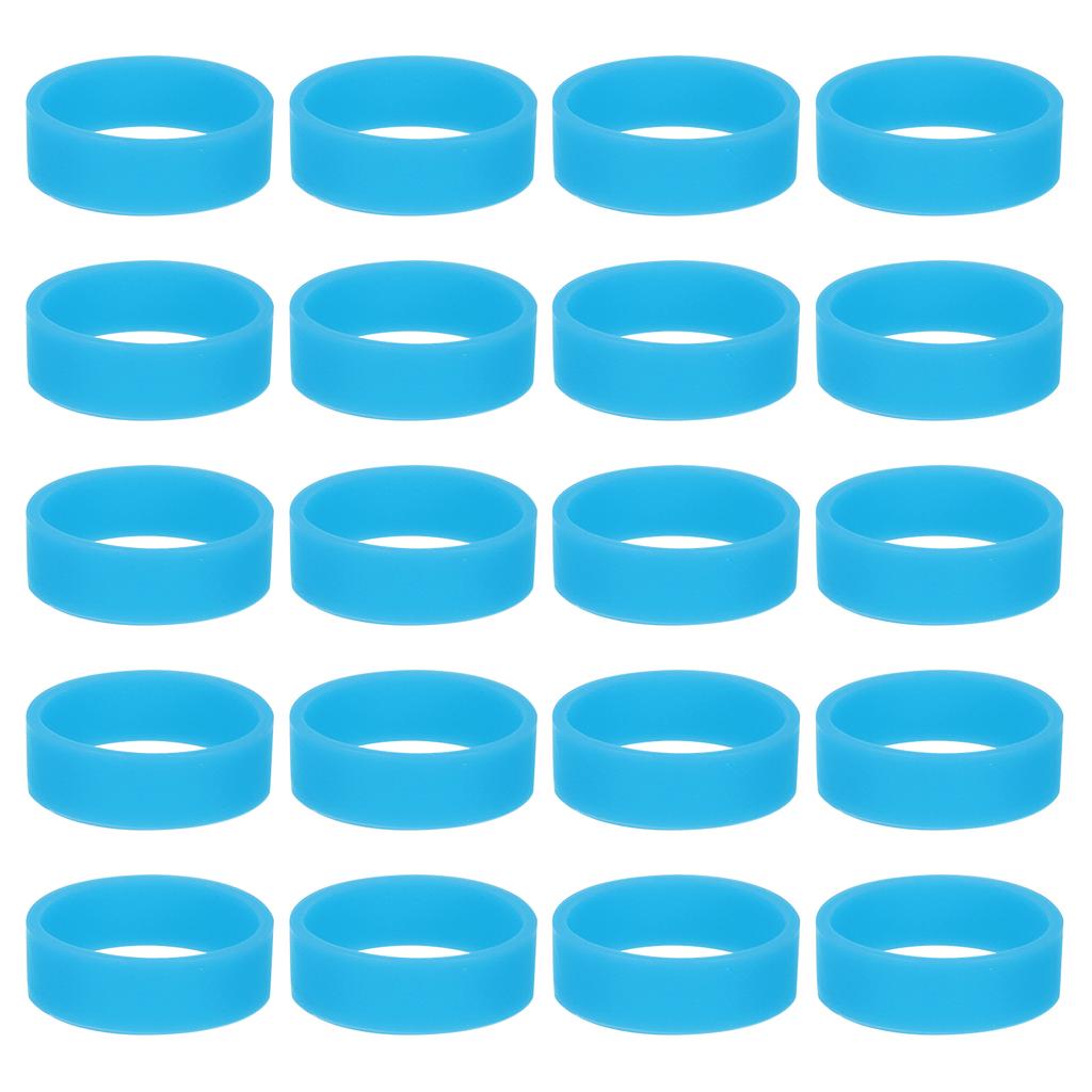 10/30/50 Stück 20mm Silikon-Gummibänder Elastische Bänder Rutschfest 1,22" Flache Elastische Gummi-Wickelbänder für Bücher Kunst Kordel-Wickler