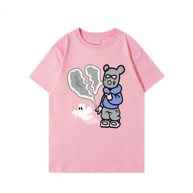 Pánské a dámské párové tričko z čisté bavlny šetrné k pokožce na podzim a zimu s vtipným potiskem, trendy, velká velikost