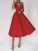 Multi-Color European & American Women's Sexy Swing Evening Dress with Spaghetti Straps