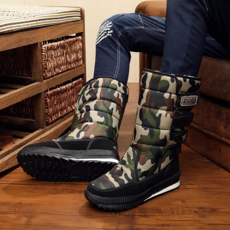 Snow Boots Men Women Winter Shoes Warm Cotton Large Snow Boots Medium Tube Cotton Shoes