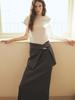 Oal Rib Jersey Long Skirt Waist Band Set_Warm Gray