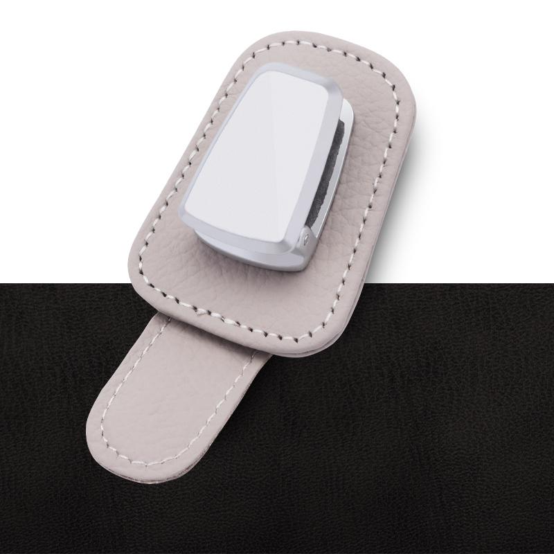 

Car glasses clip leather alloy can be noted for custom LOGO car accessories