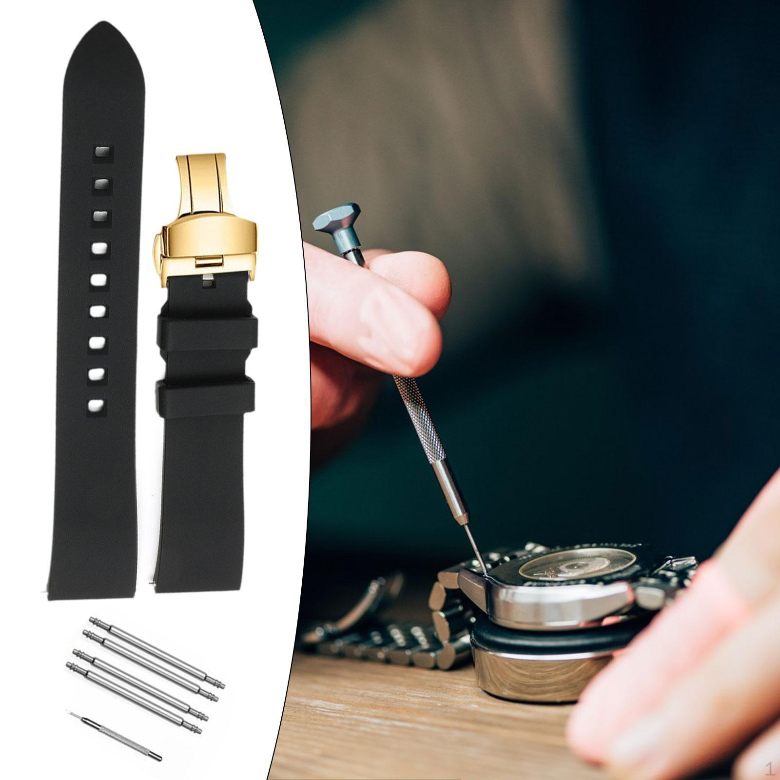 

Силиконовый ремешок для часов с застежкой-бабочкой, заменяет металлическую пряжку наручных часов 22MM