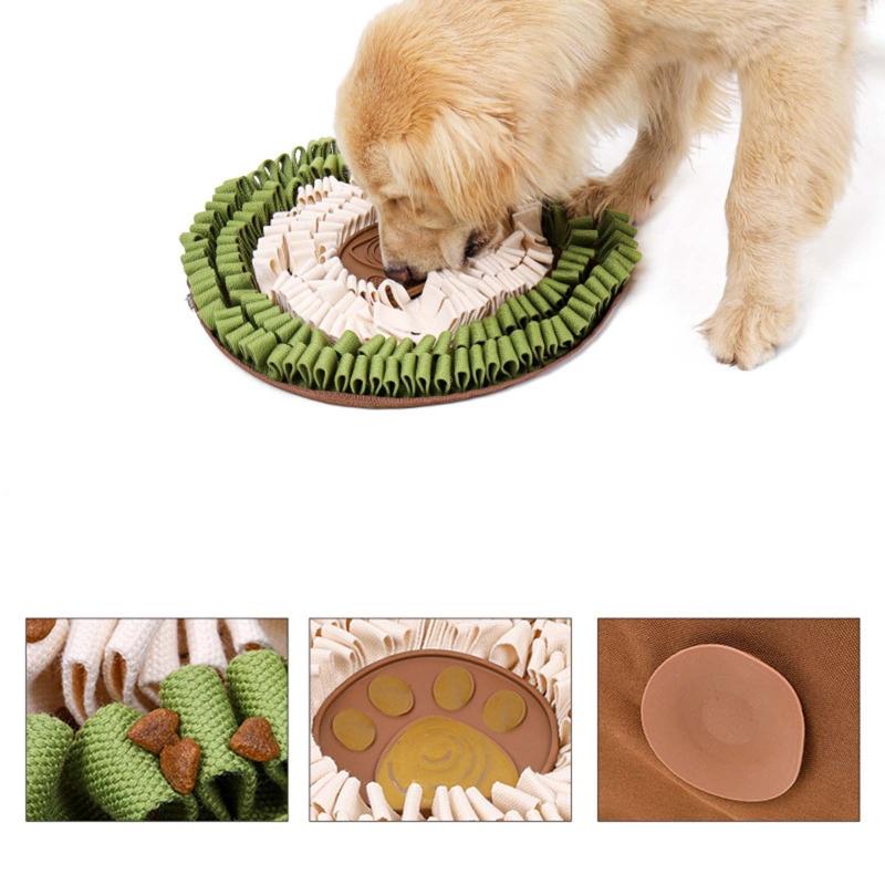 Dog Snuffle Mat Interactive Treat Puzzle Toys Slow Feeder with Licking Mat Improving Intelligence for Puppy 19" x 19"