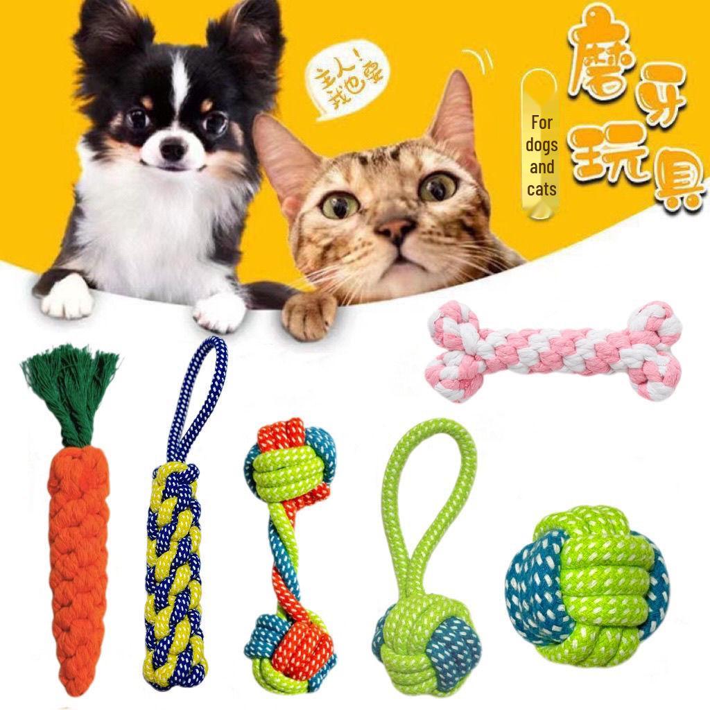 Teddy Bichon Puppy Rope Knot & Chewing Stick for Small/Medium Dogs