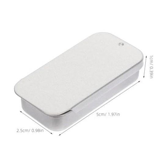POPETPOP 16-piece Silver Matte Metal Can Push Lid Candy Small Snack Case Portable Multipurpose Storage Box Ideal Balms Daily Medication Tablets.