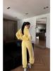 2026 Women's Spring/Autumn Striped Colorblock Zipper Cardigan & Long Pants Two-Piece Set