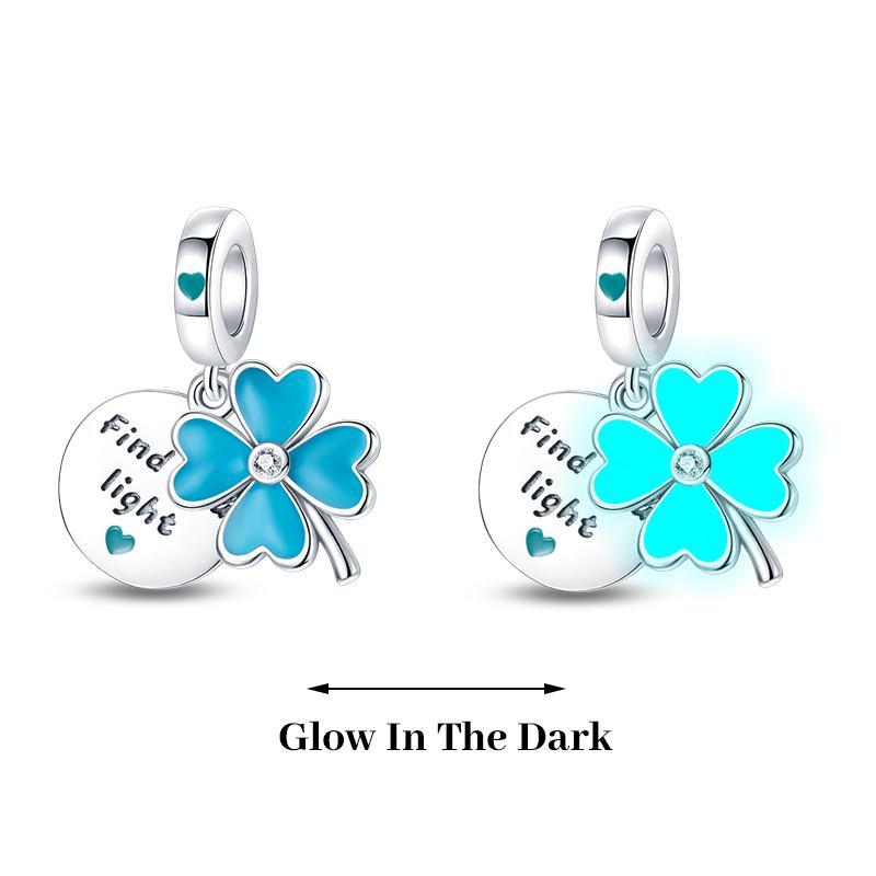 925 Silver Plated Fireflies Butterfly Stars Luminous Charms Beads Fit 3mm 925 Original Bracelets DIY Jewelry Gift