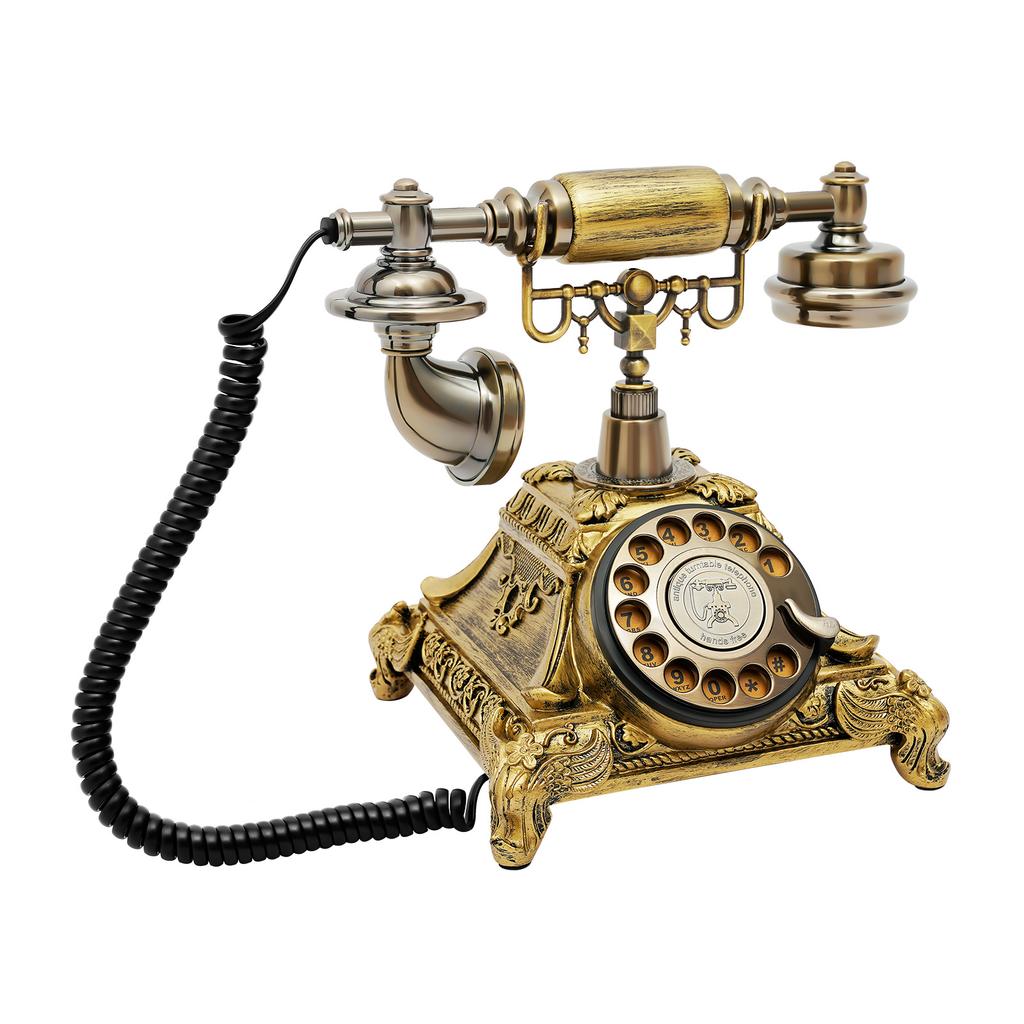 Rotary Dial Phone Antique Telephone European Style Office Desk Decor Phone