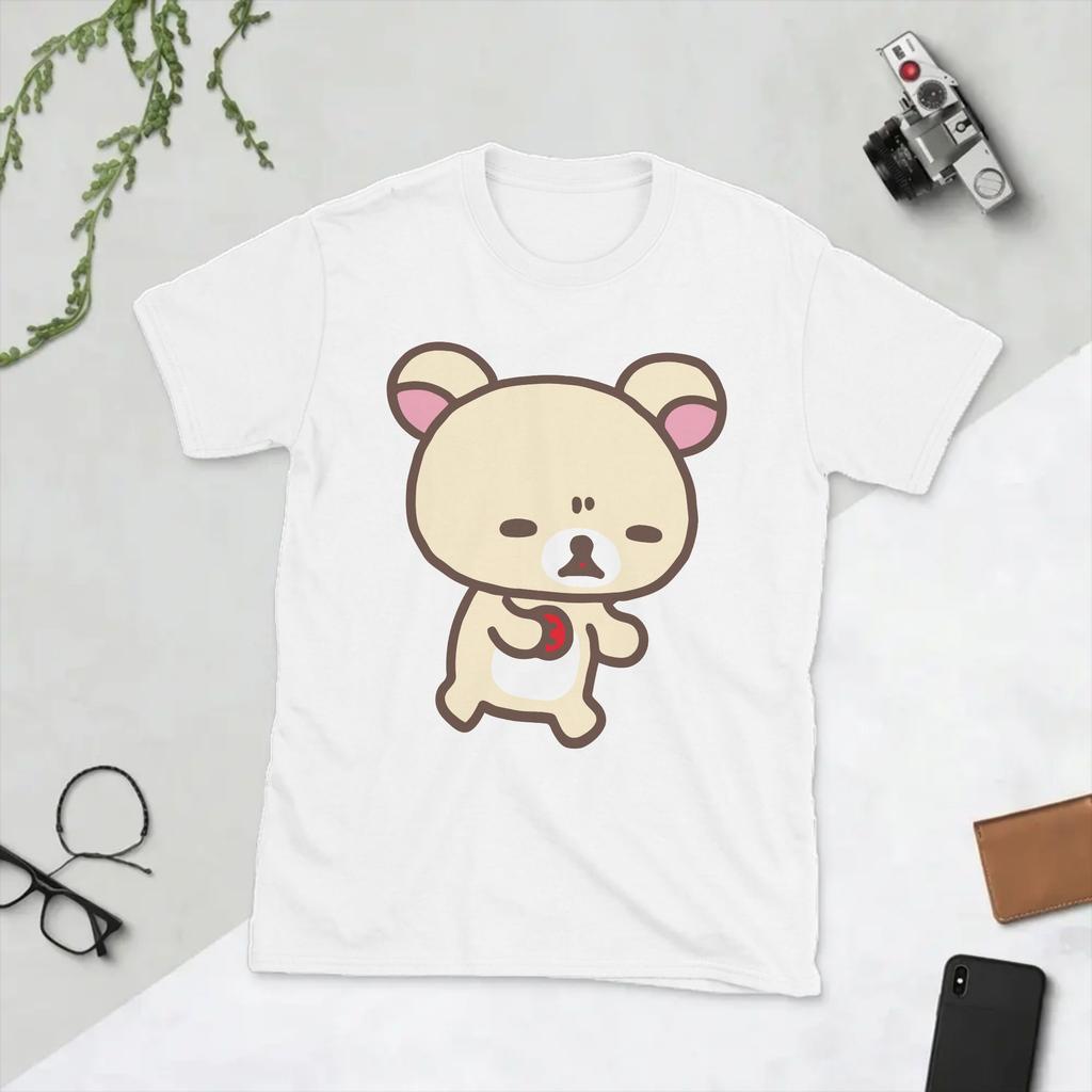Men's Cartoon Bear Rilakkumas Korilakkumas T Shirt Pure Cotton Clothing Humorous Short Sleeve Round Neck Tee Shirt T-Shirt