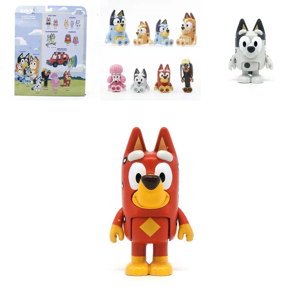 Bluey Family And Friends Action Figures Set With Eight Vibrant Pvc Models For Kids Gifts