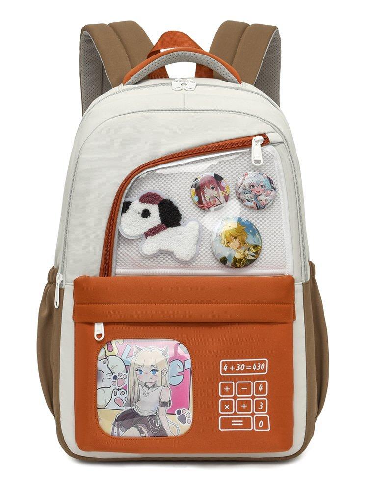 

Шкільний рюкзак великої місткості Жіночий рюкзак з кольоровим контрастом Чоловічий туристичний рюкзак помаранчевий