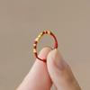 2pcs "Golden Every Year" Golden-Crushed Braided Red String Ring, Niche Design, Lucky Woven Ring for the Zodiac Year, Protective Ring for Christmas